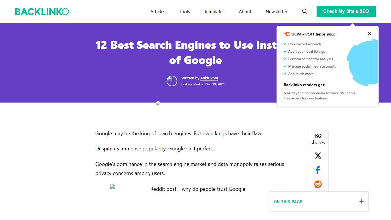 Top 12 Search Engines Use Instead of Google in 2026